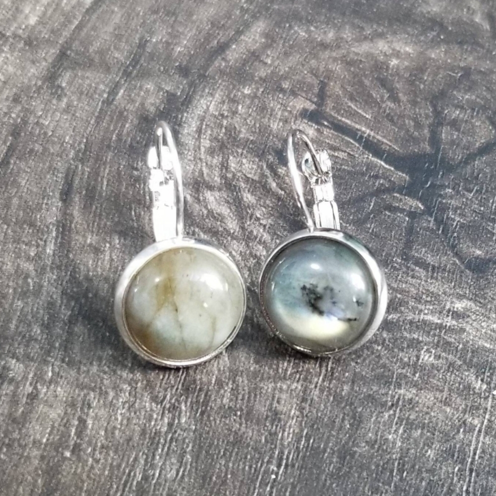 Labradorite Silver Drop Earrings